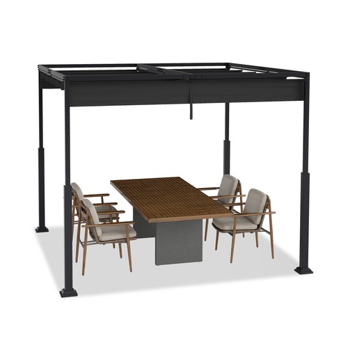 Metal pergola with retractable - metal,