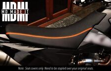 FITS KTM LC4 640 98-07 CUSTOM DUAL GRIP VINYL SEAT COVER DSG2 BLACK & ORANGE