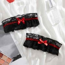 Black Bridal garter trimmed