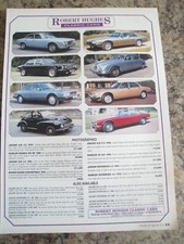 ROBERT HUGHES CLASSIC CARS JAGUAR DAIMLER MORRIS MINOR STOCK ADVERT A4 FILE 20