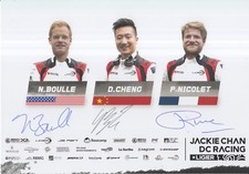 Boulle, Cheng, Nicolet Hand Signed Jackie Chan 2018 Le Mans Promo Card.