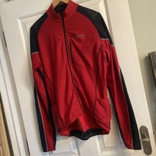 GORE PHANTOM JACKET Red Windstop Full zip Cycling Thermal Jersey XL extra large 