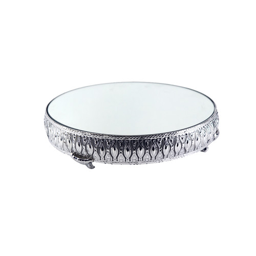 Round cake stand glass mirror - round, stand-glass