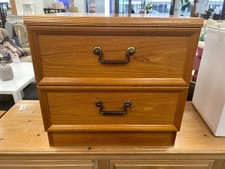 G Plan Winchester Solid Oak 2 Drawer Bedside Table. - CS S96