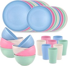 32pcs Wheat Straw Dinnerware
