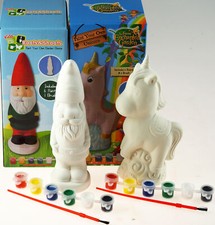 Paint Your Own Garden Gnome And Unicorn Statue Ornaments (Set of 2)