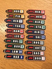 Formula One 3D Printed F1 Driver Name Tag Keyring Keychain
