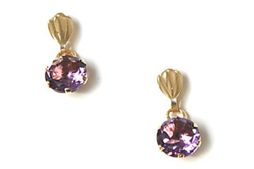 9ct gold amethyst drop - 9ct,