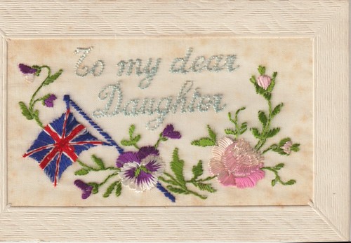 World war silk postcard to - 1,