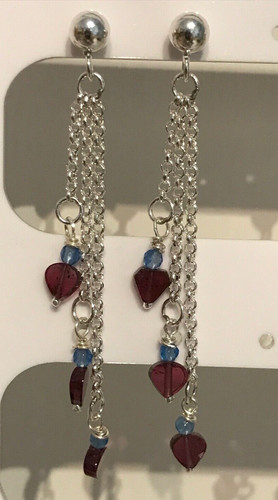 Rhodolite garnet hearts - rhodolite,