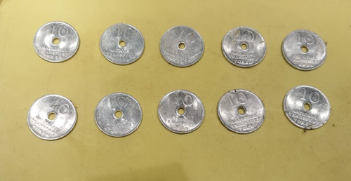 Ten vintage aluminium