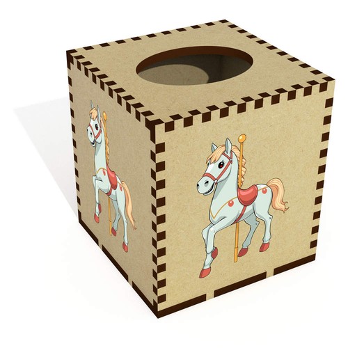 Square carousel horse - square, wooden