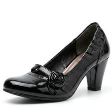 WOMENS LADIES MID BLOCK HEEL