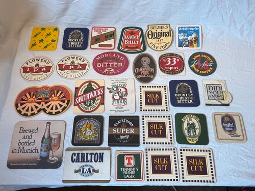 28x vintage beer mats - 28x,