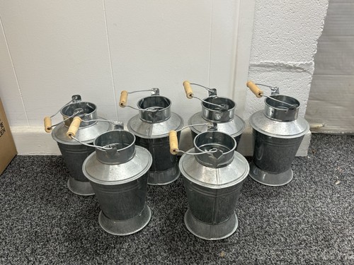 Rustic galvanised milk - 6x,