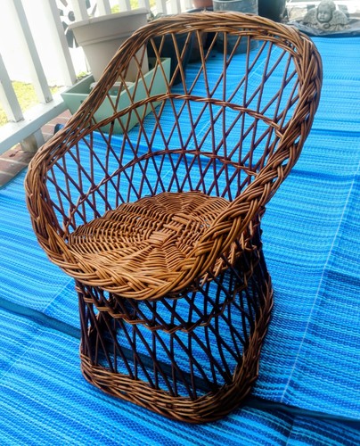 Vtg wicker rattan child doll - vtg,
