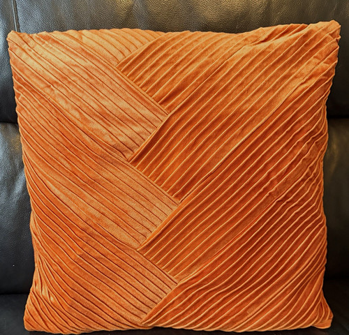 Orange velvet textured square - orange,