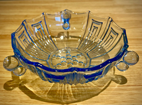 Art deco antique blue czech - antique,