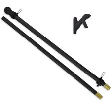 5ft wooden flag pole kit - pole, black