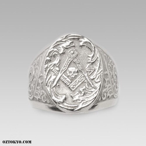 Free mason ring solid sterling - ring,