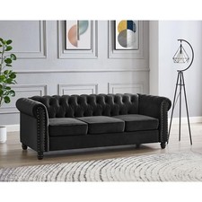 Velvet Sofa Chesterfield 2 3