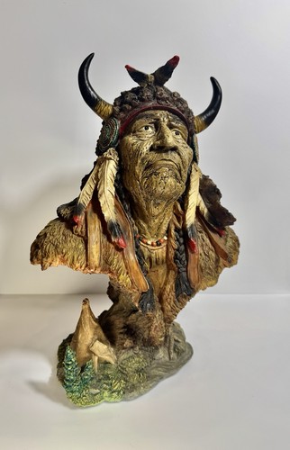 Native american chief statue - native,