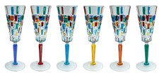 Set of 6 Six Murano Champagne