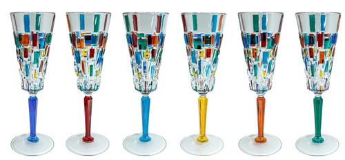 Set six murano champagne - set,