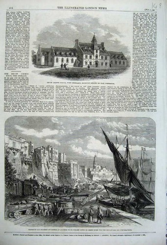 Old antique print 1861 devon - old,