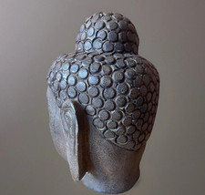 Large Heavy 12kg Cast Iron Buddha Head H28cms