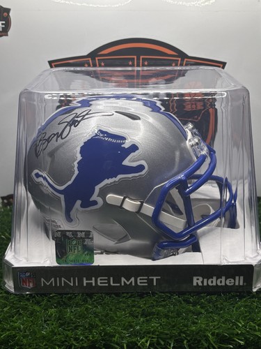 Barry sanders signed mini - signed,