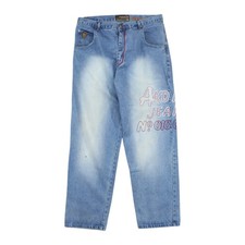 Vintage Akademiks Baggy Jeans Mens W38 L33 Blue Relaxed Skate Hip Hop