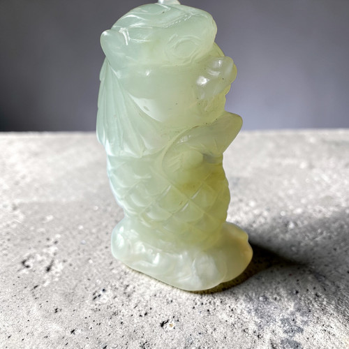 Smithsonite dragon carp amulet - smithsonite,