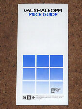 1982 Vauxhall-Opel Price List