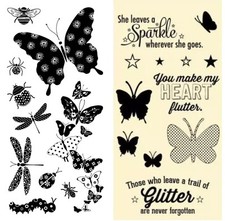 Butterfly Stamps - Butterflies, Dragonflies, Beetle, Caterpillar, Spider, 2 Sets
