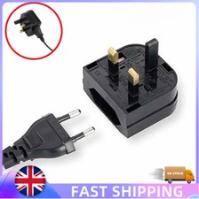 EU 2 Pin to UK 3 Pin Plug Power Adapter Converter Mains Fused Adapter UK NEW
