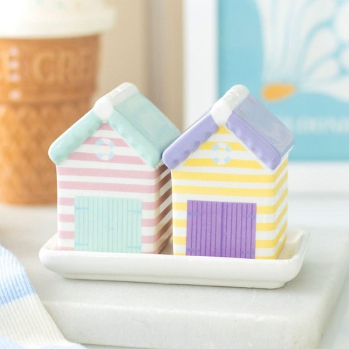 Ceramic pastel beach hut - ceramic,