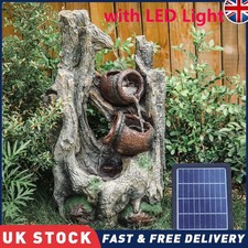 LED Solar Walnut Log Fountain