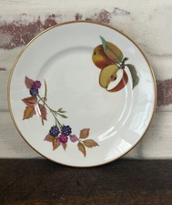 VTG Royal Worcester Bread Plate Gold Trim Floral & Fruit England 6.5 “ Diameter