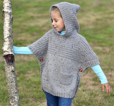 Knitting Pattern - E-motion Poncho (Toddler, Child, Teen and Adult sizes)