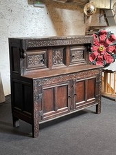 Oak Court Cupboard Carved 17th