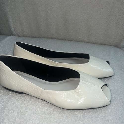 Zara ecru crinkle patent - ecru,