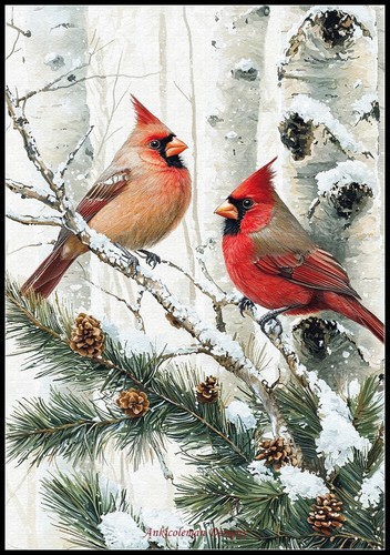 Snowy cardinals chart - -,