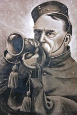 Ww1 porcelain painting plaque - porcelain,