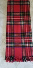 Red  plaid blanket made in