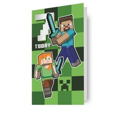 Minecraft Age 7 Birthday Card