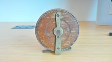 BK18: Vintage Antique Brass and Wooden Wood Fly Fishing Reel 3.5 Inch