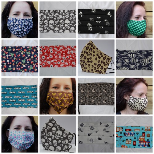 Face mask double layer with - face,