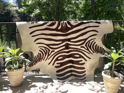 Zebra cowhide rug size - cowhide,