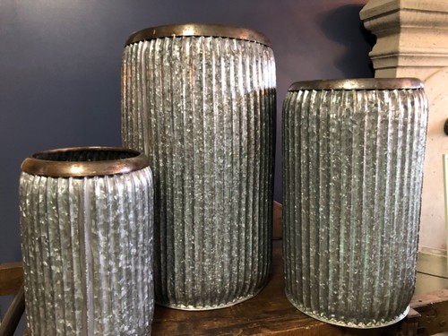 Galvanised dolly tub planters - tub,